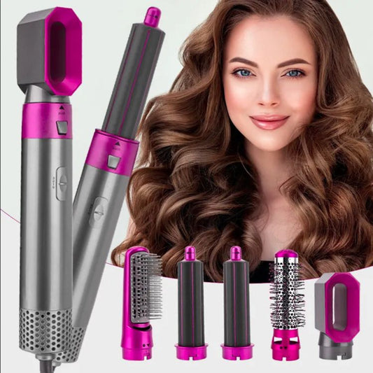 Hair Dryer/Style/Curler - Electric Blow Dryer, Curling Wand, Detachable Brush Kit - 5 in 1 pack