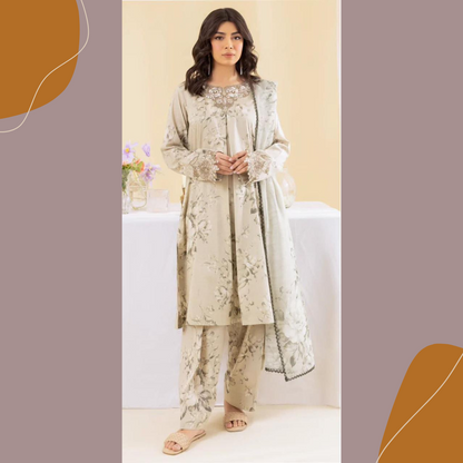 Iznik Digital Print Airjet Karandi 3-Piece Women's Unstitched Suit