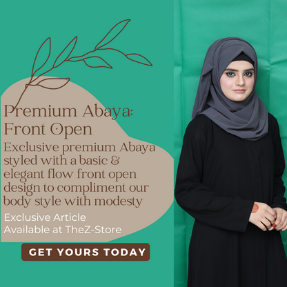 Premium Abaya: Front open.