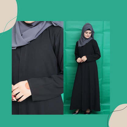 Premium Abaya: Front open.