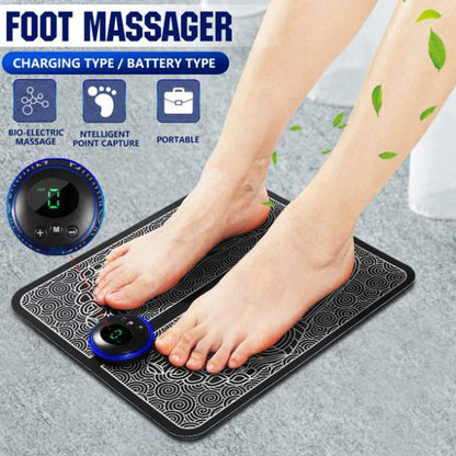 EMS Foot Massager Mat - Smart Display for Acupuncture and Circulation