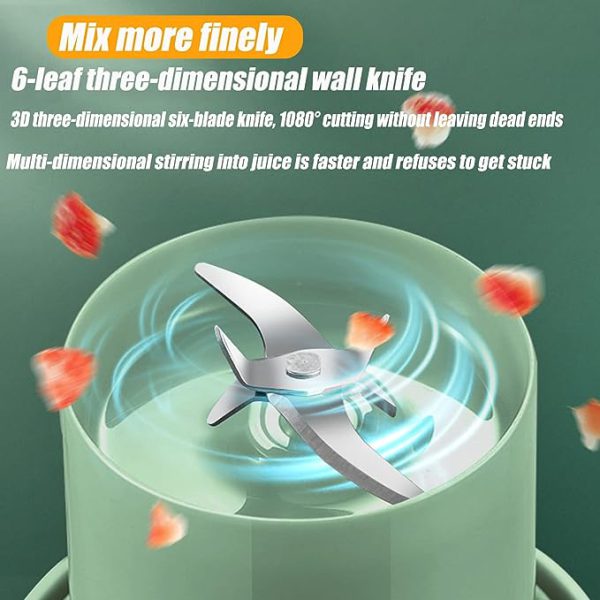 High-Speed Portable Juicer/Blender Mixer with 6 Powerful Blades - Quick Fresh Drinks Anywhere