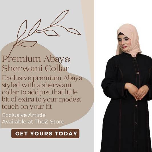 Premium Sherwani Collar Abaya