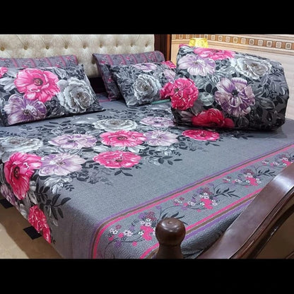 6 Piece Comforter Set with Elegant Frilled Bedding - High-Quality Cotton Salonica Fabric